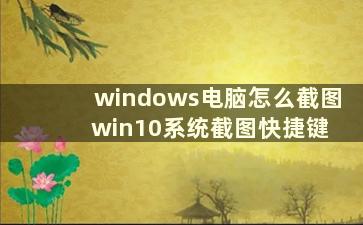 windows电脑怎么截图 win10系统截图快捷键